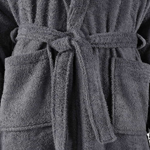 Μπουρνούζι Unisex Πετσετέ Ανθρακί XL από 100% Βαμβάκι