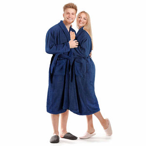 Μπουρνούζι Unisex Πετσετέ Ναυτικό Μπλε XXL από 100% Βαμβάκι