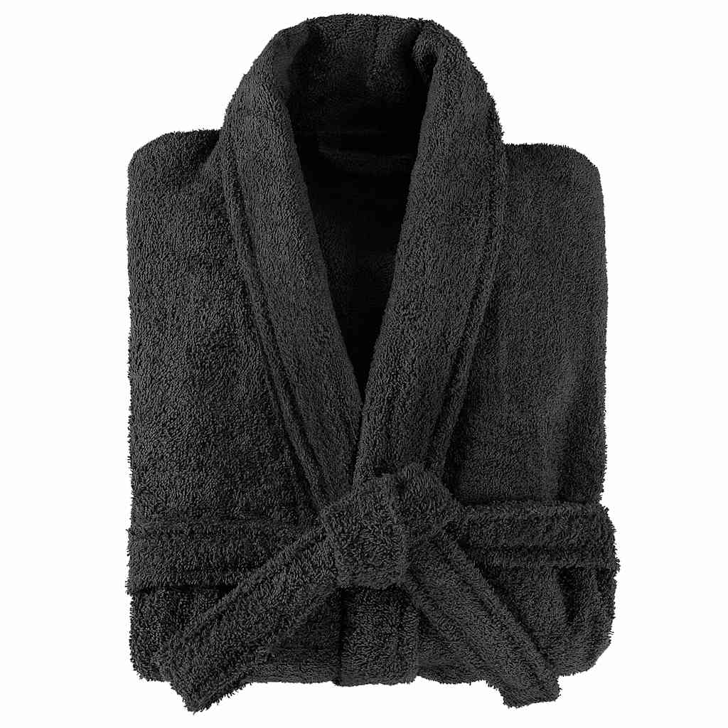 Μπουρνούζι Unisex Πετσετέ Μαύρο M από 100% Βαμβάκι