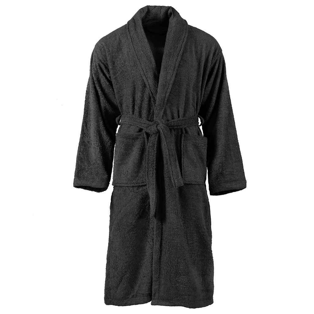 Μπουρνούζι Unisex Πετσετέ Μαύρο XXL από 100% Βαμβάκι