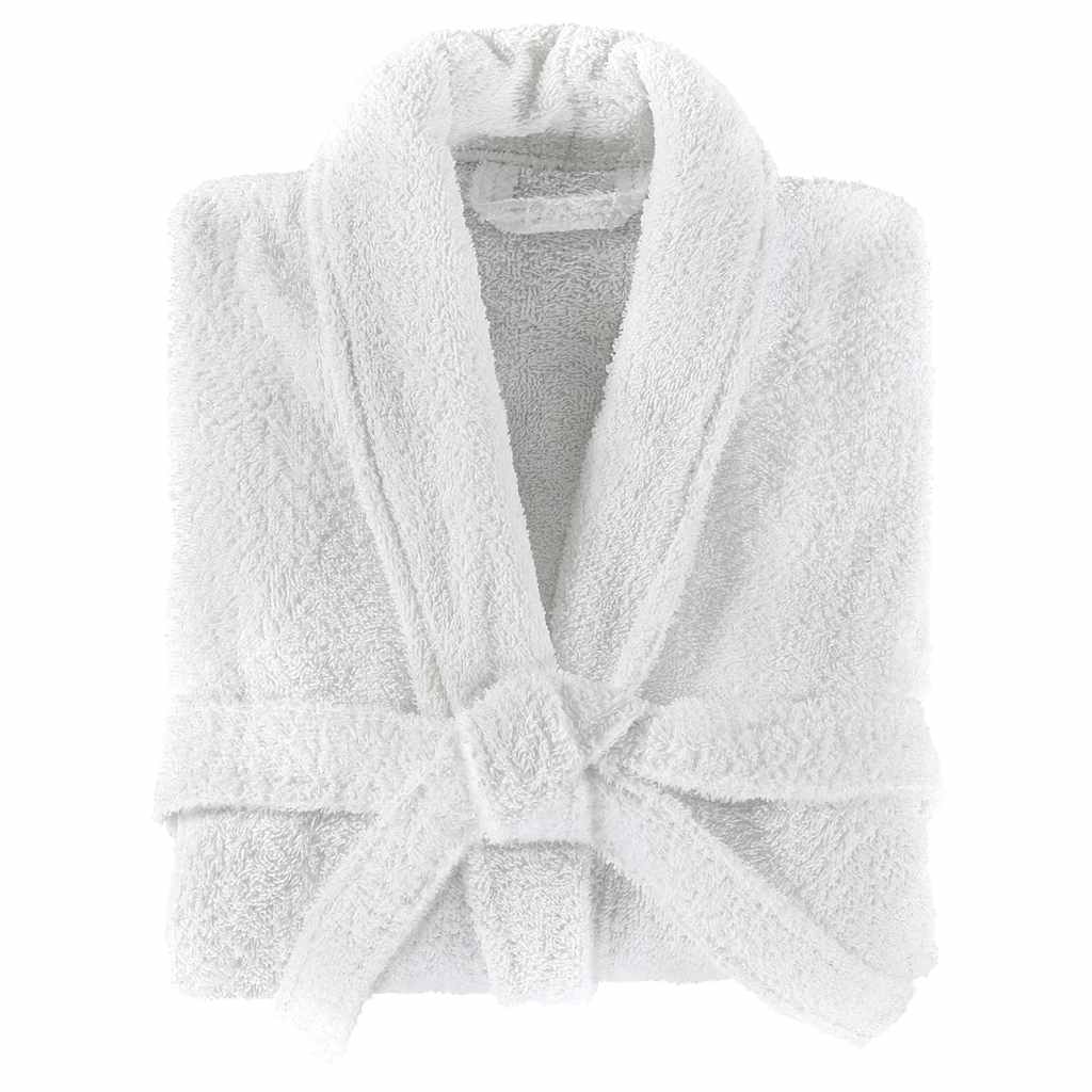 Μπουρνούζι Unisex Πετσετέ Λευκό XXL από 100% Βαμβάκι - Pakobazaar