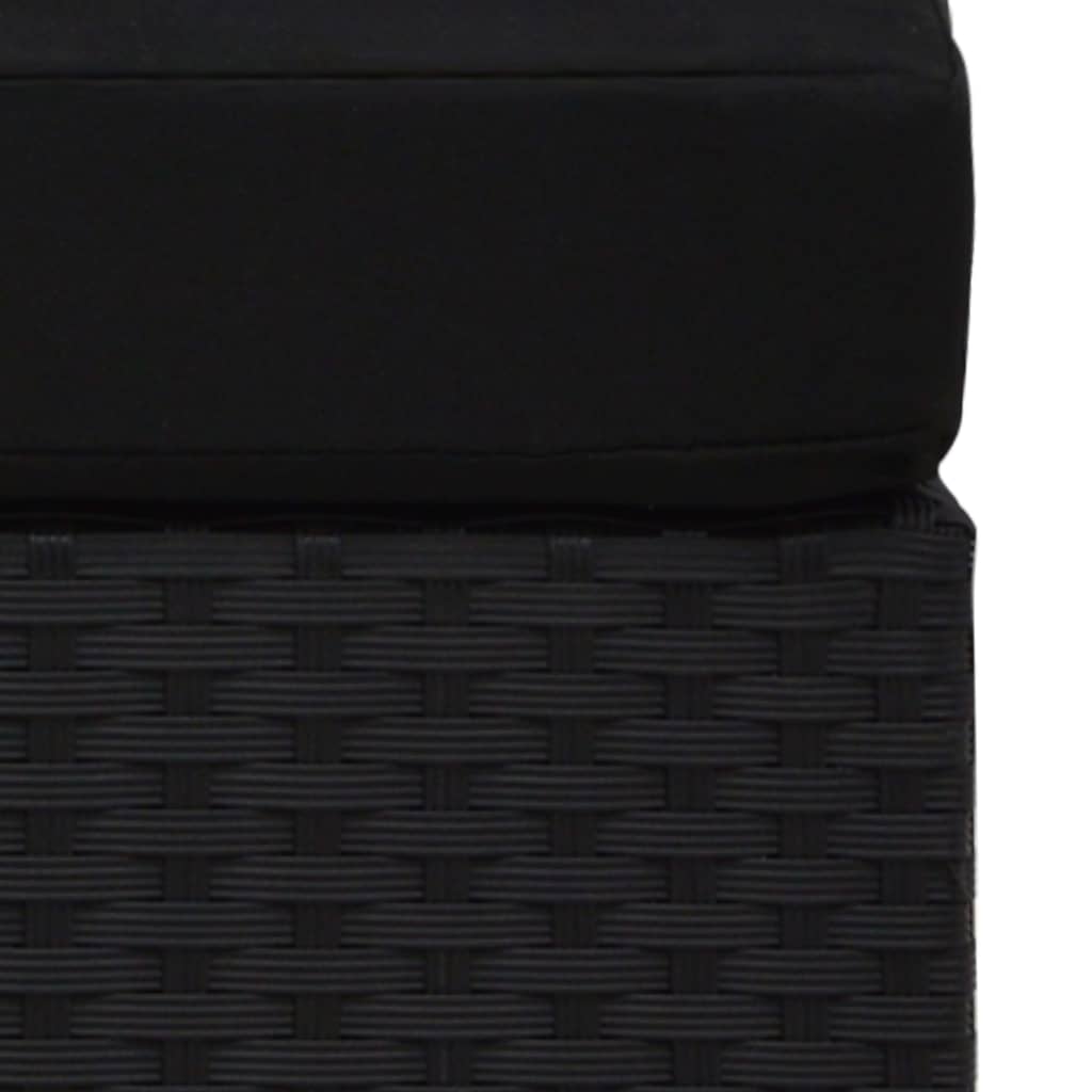 Σαλόνι Κήπου 2 Τεμαχίων Μαύρο από Συνθετικό Ρατάν