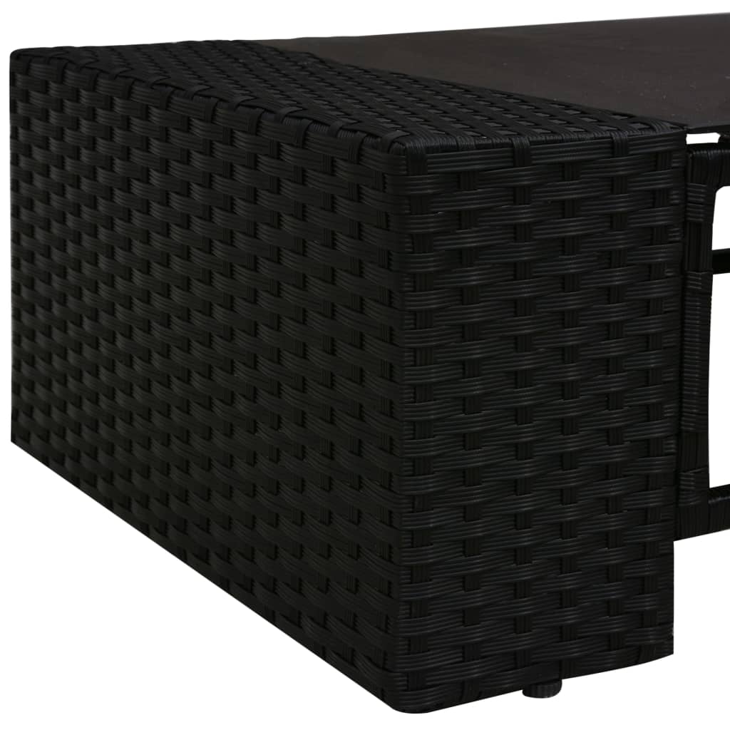 Σαλόνι Κήπου 2 Τεμαχίων Μαύρο από Συνθετικό Ρατάν