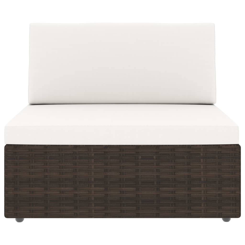 Καναπές Αρθρωτός Διθέσιος Καφέ από Συνθετικό Ρατάν - Pakobazaar