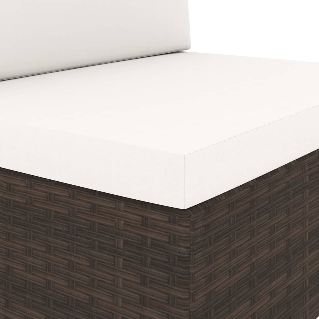 Καναπές Αρθρωτός Διθέσιος Καφέ από Συνθετικό Ρατάν - Pakobazaar