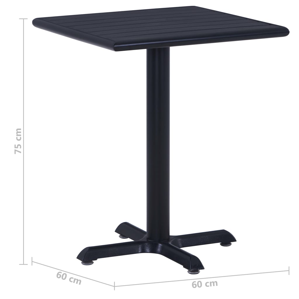 Τραπέζι Κήπου Μαύρο 60 x 60 x 75 εκ. - Pakobazaar