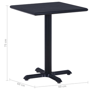 Τραπέζι Κήπου Μαύρο 60 x 60 x 75 εκ. - Pakobazaar