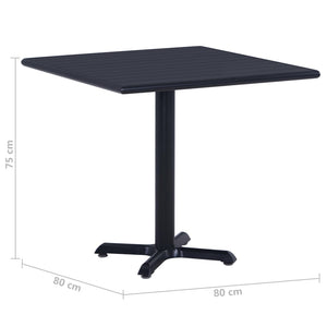 Τραπέζι Κήπου Μαύρο 80 x 80 x 75 εκ. - Pakobazaar
