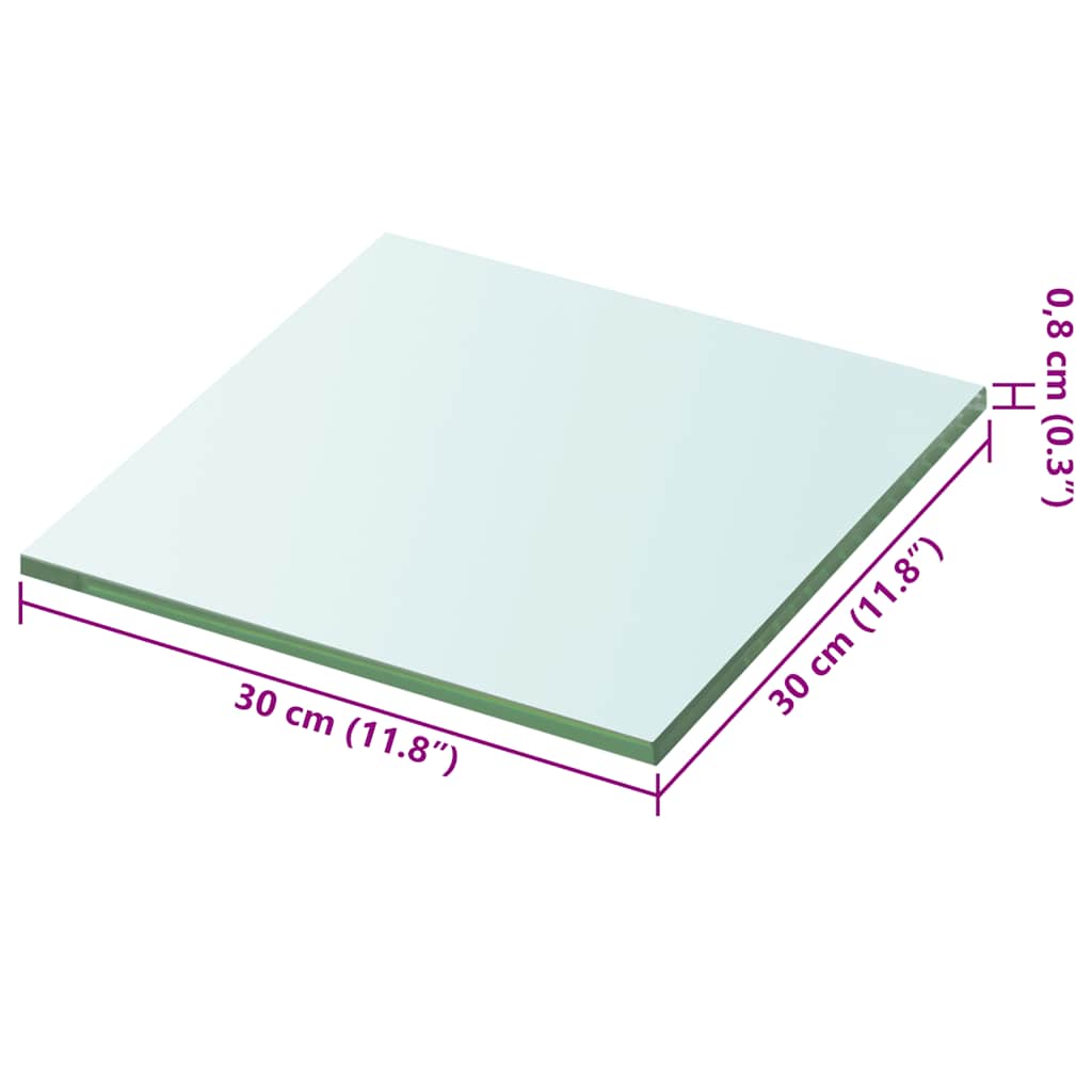 Ράφια Πάνελ 2 τεμ. Διάφανα 30 x 30 εκ. Γυάλινα - PAKOBAZAAR