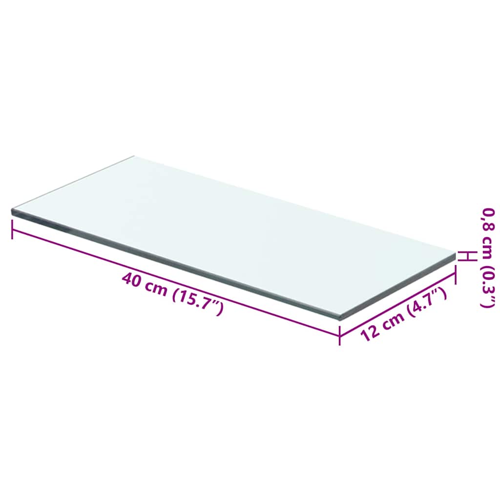 Ράφια Πάνελ 2 τεμ. Διάφανα 40 x 12 εκ. Γυάλινα - Pakobazaar