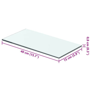 Ράφια Πάνελ 2 τεμ. Διάφανα 40 x 15 εκ. Γυάλινα - PAKOBAZAAR