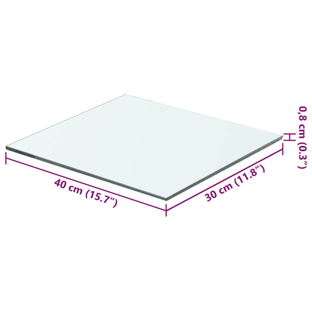 Ράφια Πάνελ 2 τεμ. Διάφανα 40 x 30 εκ. Γυάλινα - PAKOBAZAAR