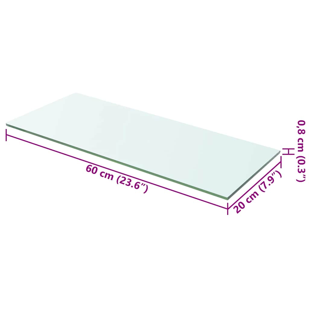 Ράφια Πάνελ 2 τεμ. Διάφανα 60 x 20 εκ. Γυάλινα - PAKOBAZAAR