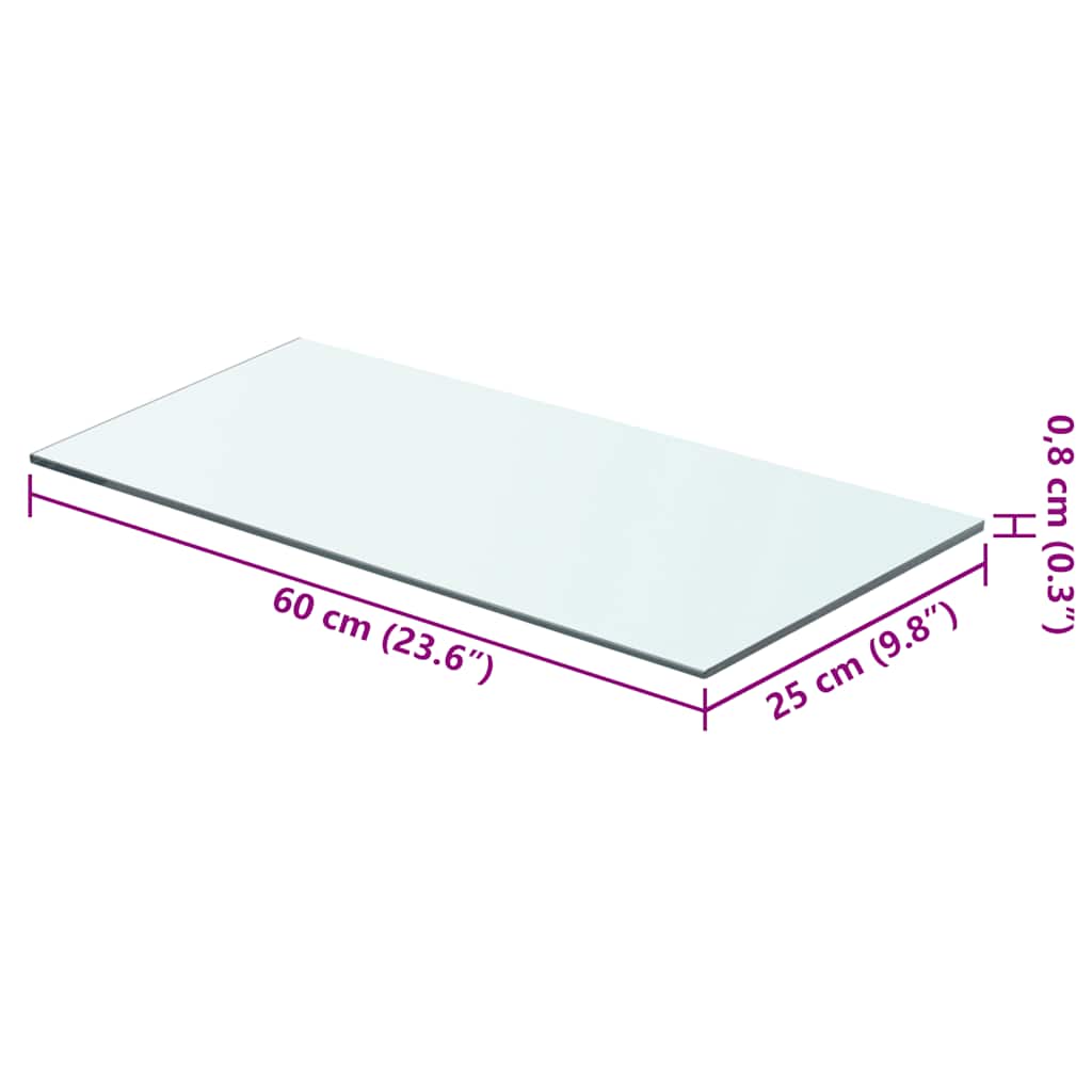 Ράφια Πάνελ 2 τεμ. Διάφανα 60 x 25 εκ. Γυάλινα - PAKOBAZAAR