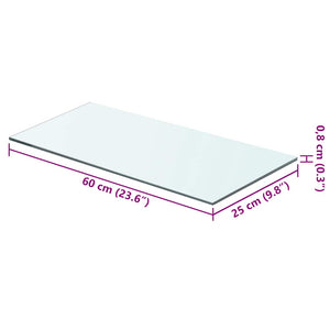 Ράφια Πάνελ 2 τεμ. Διάφανα 60 x 25 εκ. Γυάλινα - PAKOBAZAAR