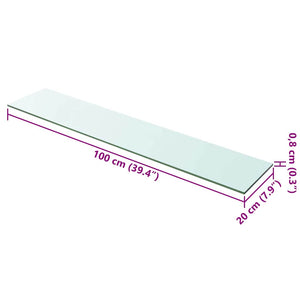 Ράφια Πάνελ 2 τεμ. Διάφανα 100 x 20 εκ. Γυάλινα - PAKOBAZAAR