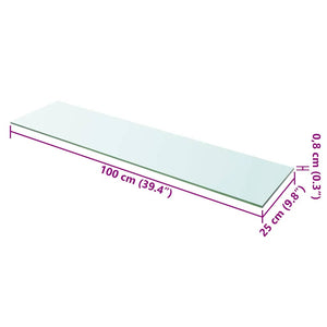 Ράφια Πάνελ 2 τεμ. Διάφανα 100 x 25 εκ. Γυάλινα - PAKOBAZAAR