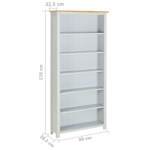 Βιβλιοθήκη με 6 Επίπεδα 80 x 22,5 x 170 εκ. Μασίφ Ξύλο Δρυός