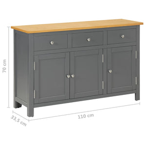 Μπουφές 110 x 33,5 x 70 εκ. από Μασίφ Ξύλο Δρυός - PAKOBAZAAR