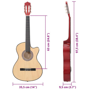 Ακουστική Κιθάρα Western Cutaway Σετ 12 Τεμ. 6 Χορδές 38"