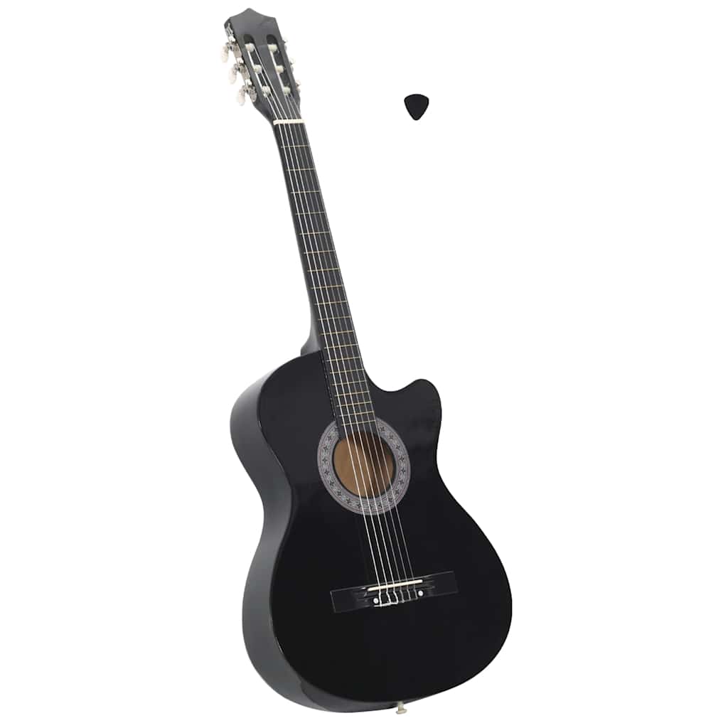 Κιθάρα Western Classical Cutaway με 6 Χορδές Μαύρη 38" - Pakobazaar