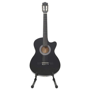 Κιθάρα Western Classical Cutaway Σετ 12 Τεμ. 6 Χορδές Μαύρη 38"