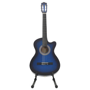 Κιθάρα Western Classical Cutaway Σετ 12 Τεμ. 6 Χορδές Μπλε 38"