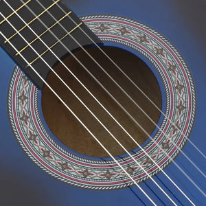 Κιθάρα Western Classical Cutaway Σετ 12 Τεμ. 6 Χορδές Μπλε 38"