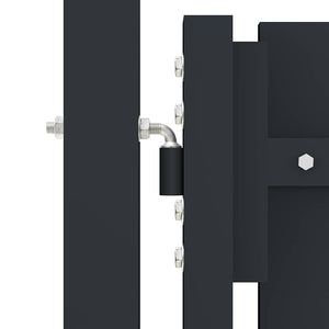 Πόρτα με Διπλή Πόρτα και Φράχτη Ανθρακί 300x100 εκ. από Ατσάλι - PAKOBAZAAR