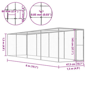 Κλουβί Γάτας 6 x 1,5 x 1,5 μ. από Γαλβανισμένο Χάλυβα - PAKOBAZAAR