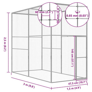 Κλουβί Γάτας 3 x 1,5 x 2,5 μ. από Γαλβανισμένο Χάλυβα - Pakobazaar