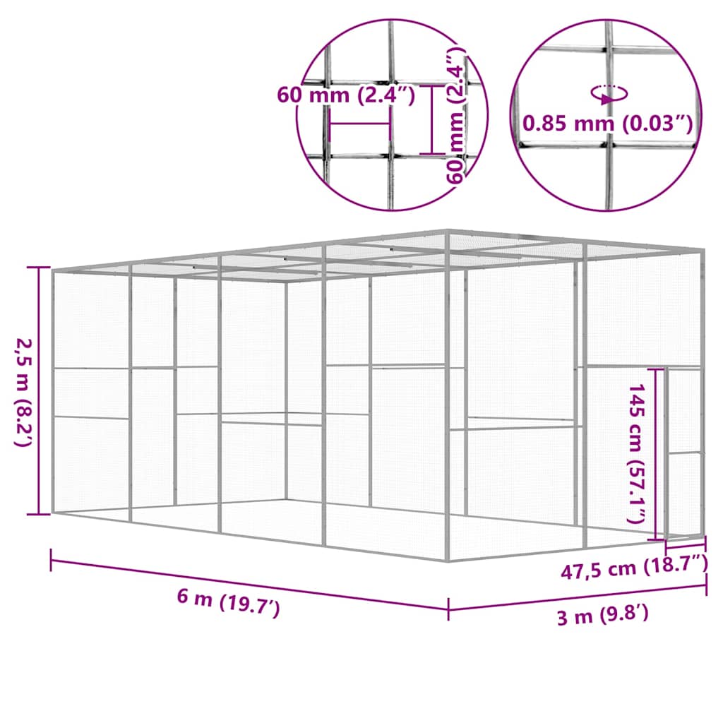 Κλουβί Γάτας 6 x 3 x 2,5 μ. από Γαλβανισμένο Χάλυβα - Pakobazaar