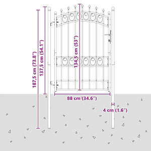 Πόρτα Περίφραξης EMMEN με Καρφιά Ατσάλινη 103x134,5 εκ. Μαύρη - Pakobazaar