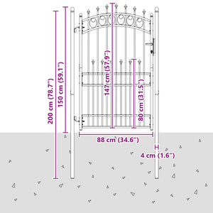 Πύλη Φράχτη με Ακίδες EMMEN 100 x 200 cm - Pakobazaar
