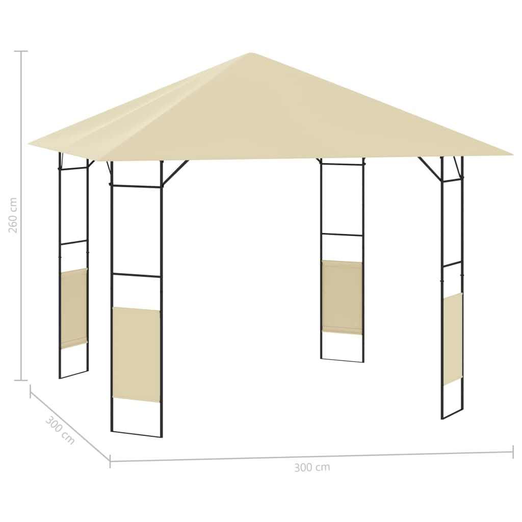 Κιόσκι Κήπου Κρεμ 3 x 3 x 2,6 μ. 160 γρ./μ²