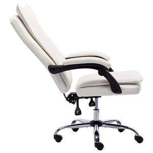 Πολυθρόνα Γραφείου Κρεμ από Συνθετικό Δέρμα