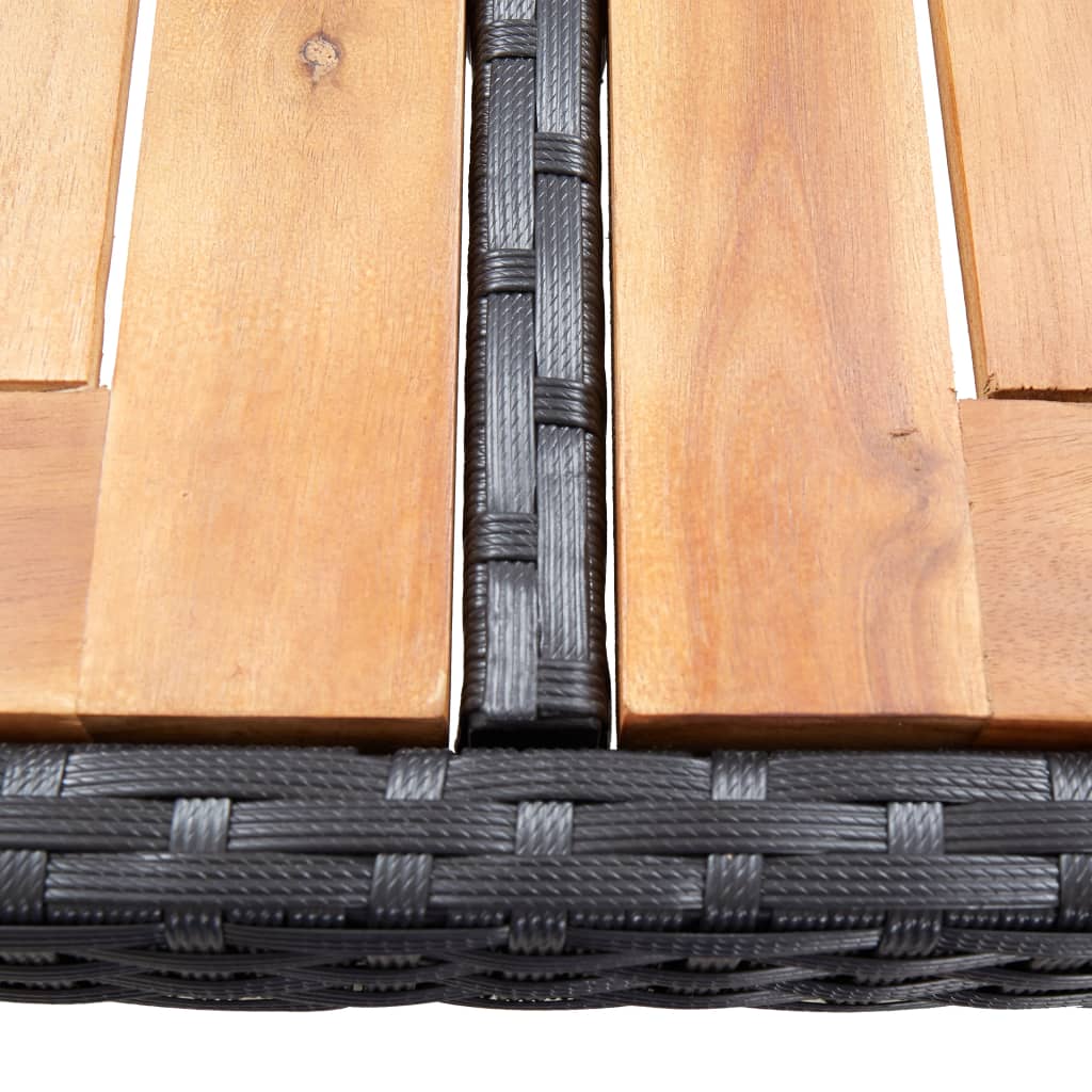 Σετ Επίπλων Μπαρ Εξ. Χώρου 7 τεμ. Μαύρο Συνθ. Ρατάν + Μαξιλάρια