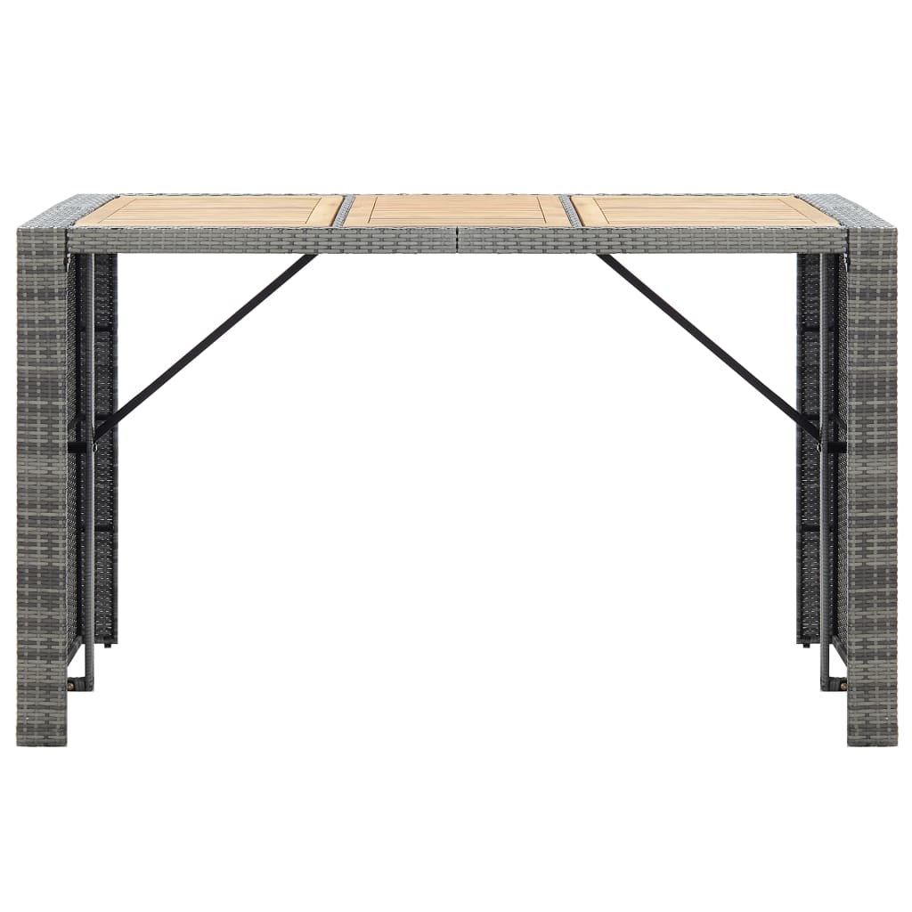 Σετ Επίπλων Μπαρ Εξ. Χώρου 7 τεμ. Γκρι Συνθ. Ρατάν με Μαξιλάρια