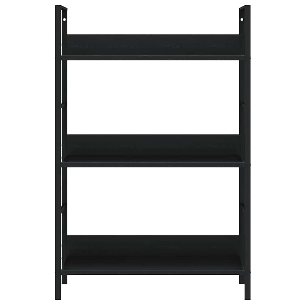 Ραφιέρα 3 Επιπέδων Μαύρη 60x27,6x90,5 εκ. Επεξεργασμένο Ξύλο - PAKOBAZAAR