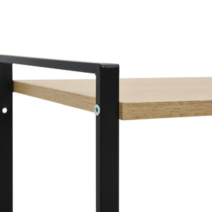 Βιβλιοθήκη 2 Επιπέδων Μαύρο/Δρυς 52x28x59εκ. Επεξεργασμένο Ξύλο - PAKOBAZAAR