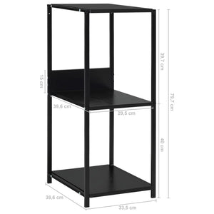 Ραφιέρα Ίσια Μικρή Μαύρη 33,5x39,6x79,7 εκ. Επεξ. Ξύλο - PAKOBAZAAR