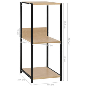 Ραφιέρα Ίσια Μικρή Μαύρη/Δρυς 33,5x39,6x79,7 εκ. Επεξ. Ξύλο - PAKOBAZAAR