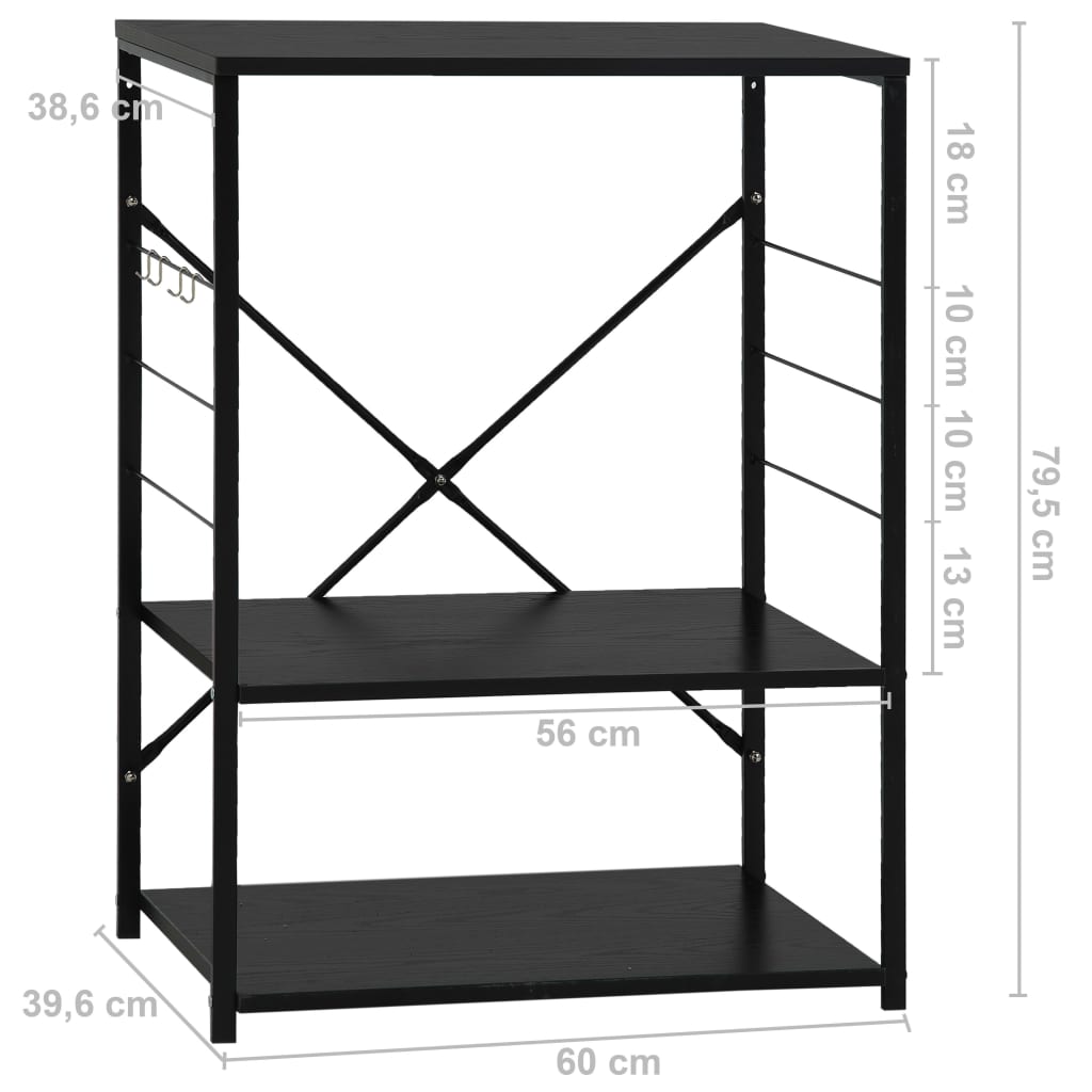 Ντουλάπι Φούρνου Μικροκυμάτων Μαύρο 60x39,6x79,5 εκ. Επεξ. Ξύλο - PAKOBAZAAR