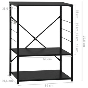 Ντουλάπι Φούρνου Μικροκυμάτων Μαύρο 60x39,6x79,5 εκ. Επεξ. Ξύλο - PAKOBAZAAR