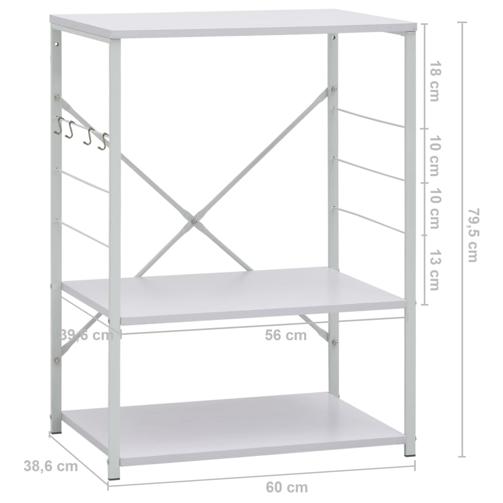 Ντουλάπι Φούρνου Μικροκυμάτων Λευκό 60x39,6x79,5 εκ. Επεξ. Ξύλο - PAKOBAZAAR