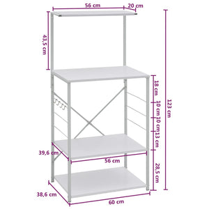 Ντουλάπι Φούρνου Μικροκυμάτων Λευκό 60x39,6x123 εκ. Επεξ. Ξύλο - PAKOBAZAAR