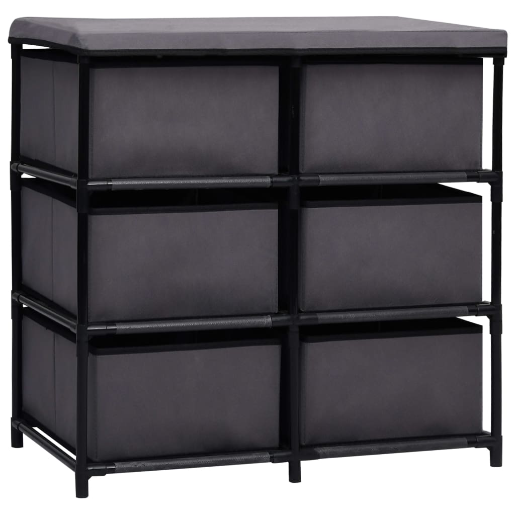 Ντουλάπι Αποθηκευτικό με 6 Συρτάρια Γκρι 55x29x55 εκ. Ατσάλινο - Pakobazaar