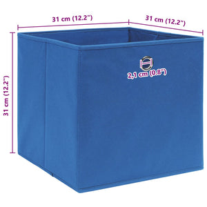 Κουτιά Αποθήκευσης 10 τεμ. Μπλε 32 x 32 x 32 εκ. Υφασμάτινα - PAKOBAZAAR