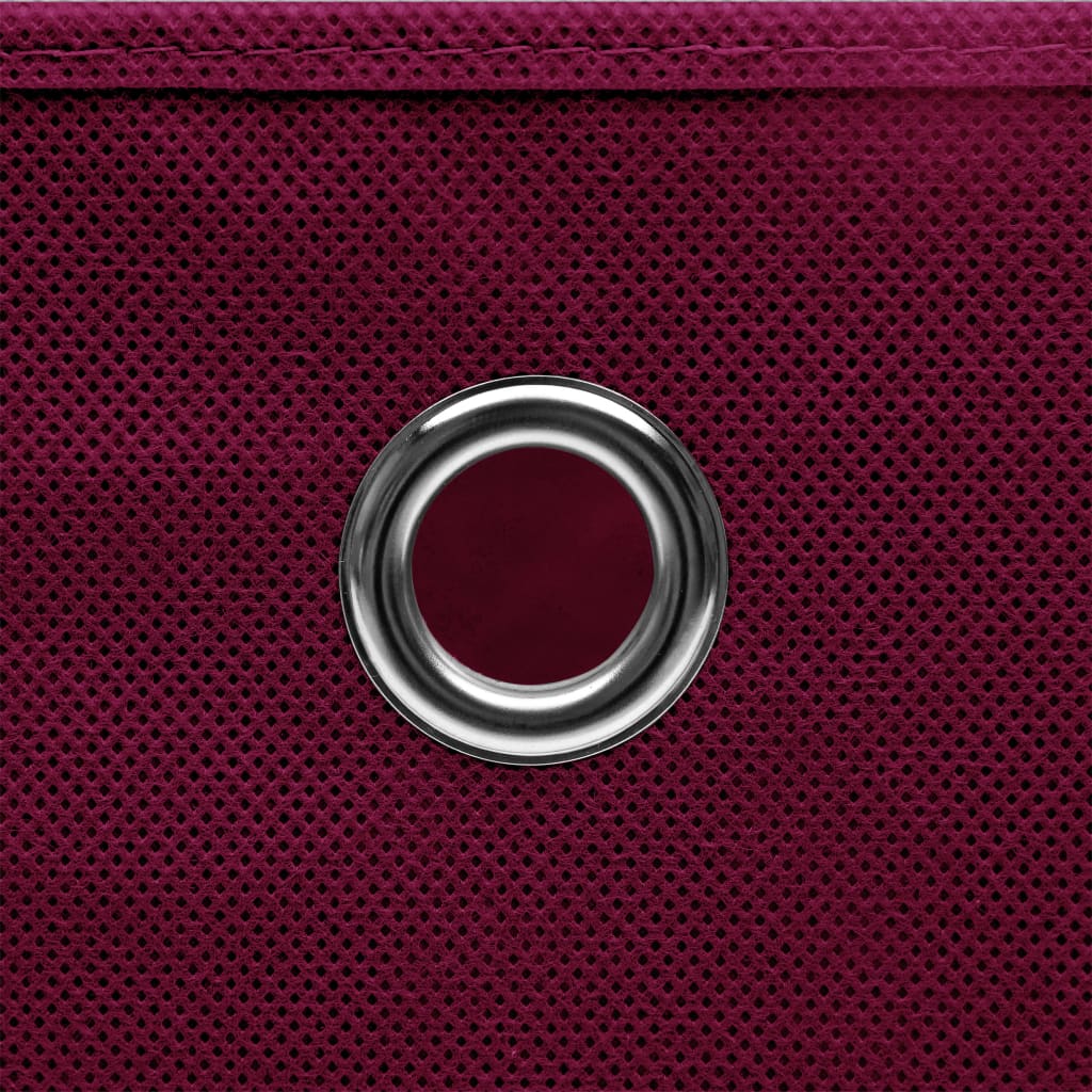 Κουτιά Αποθήκευσης 4 τεμ. Κόκκινα 32 x 32 x 32 εκ. Υφασμάτινα - PAKOBAZAAR