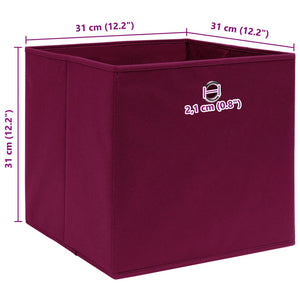 Κουτιά Αποθήκευσης 10 τεμ. Σκ. Κόκκινα 32x32x32 εκ. Υφασμάτινα - PAKOBAZAAR